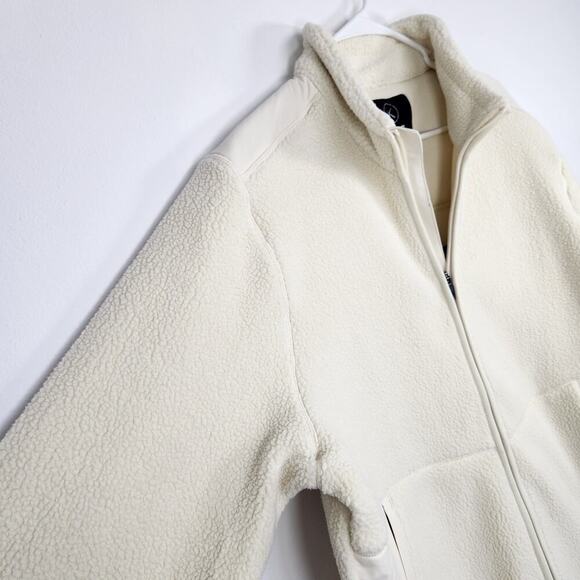 CUTS Sherpa Polarteck Full Zip Cream Jacket Cozycore Gorpcore Athlesure XXL - Picture 4 of 10